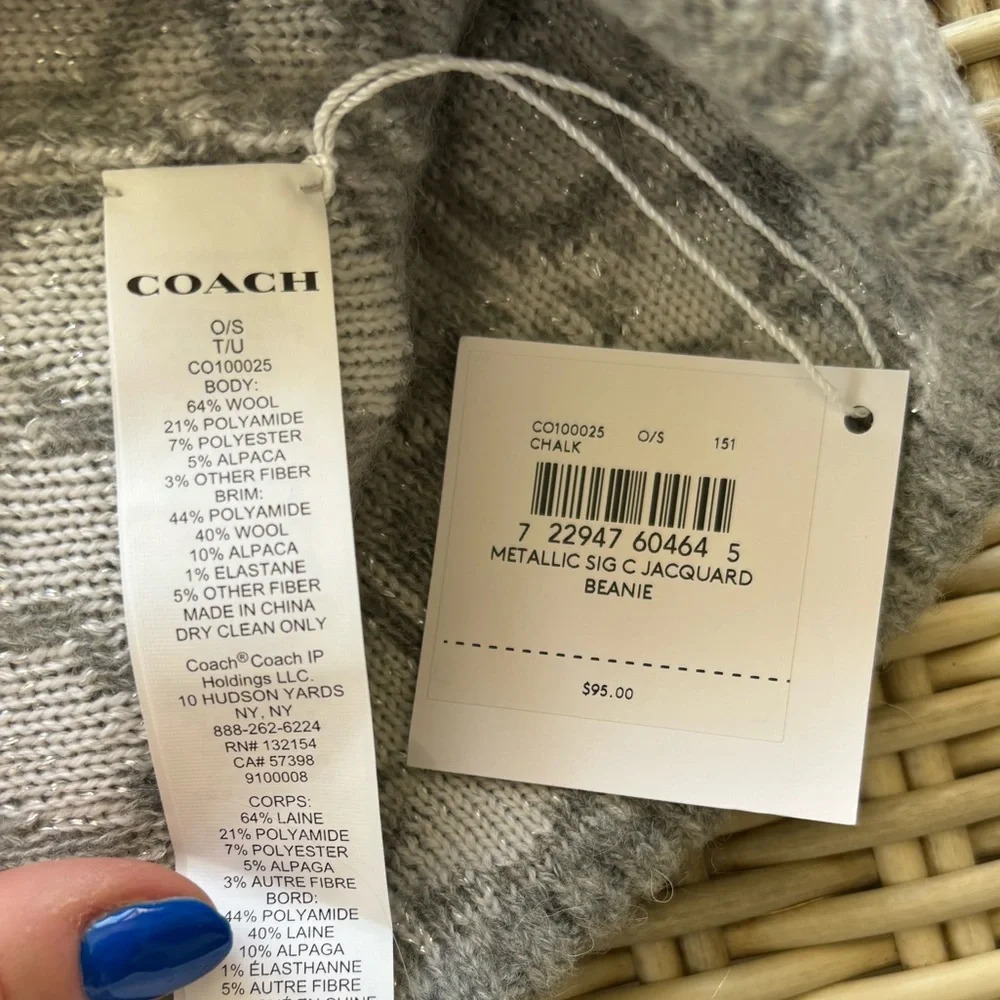 Coach Metallic NEW WITH‎ TAGS Signature C Jacquar… - image 2